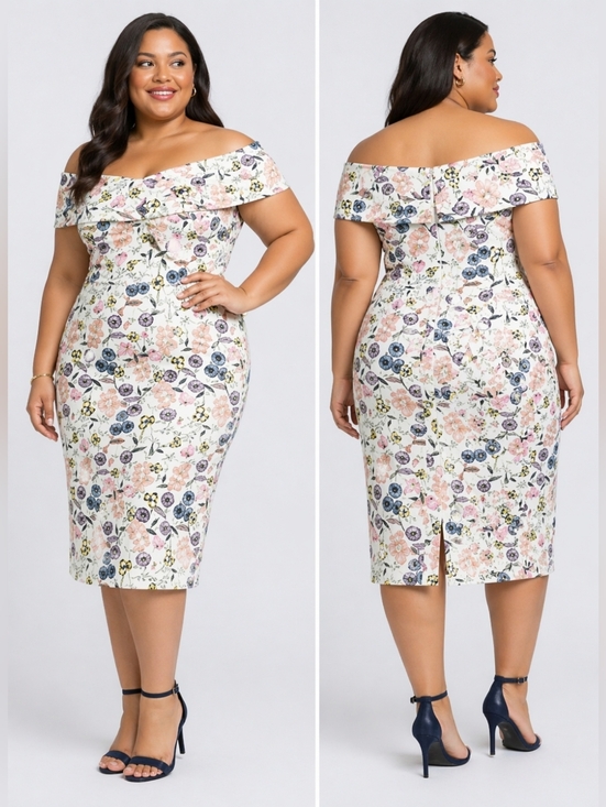 Eloquii Dresses & Skirts - Eloquii Off-Shoulder Floral Bodycon Dress